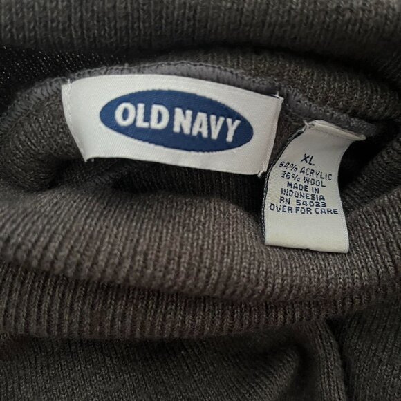 VINTAGE Old Navy Gray Turtleneck Sweater - Picture 2 of 2